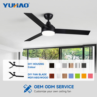 Ventilateur de plafond LED silencieux avec moteur BLDC de 42/52 pouces pour la maison, la salle à manger, le salon et les salles de conférence, avec télécommande, fabrication OEM/ODM