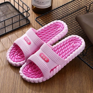 Custom Logo Slide Sandals Personalized Braided Rope Texture Summer Beach Slippers Colorful Non Slip Massage <b>Shower</b> <b>Shoes</b> - Product Image 3