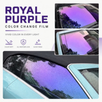 Film pour vitres de voiture de qualité supérieure, effet caméléon violet royal, 99% de rejet de chaleur, teinte solaire nano-céramique pour pare-brise de voiture, 1,52x30m