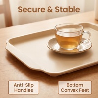 Plateau de service en bambou de qualité alimentaire pour cantine, plateau de cuisson intelligent pour thé avec impression personnalisée pour hôtels et usage domestique