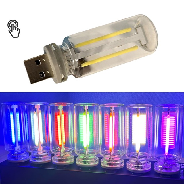 USB Touch Control LED Night Light Atmosphere Light Edison Bulb Incandescent Lamp LED Filament Light Bulb Bedroom Decoration