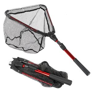 Épuisette de pêche pliable télescopique <span class=keywords><strong>en</strong></span> alliage d'aluminium pour <span class=keywords><strong>la</strong></span> pêche à <span class=keywords><strong>la</strong></span> <span class=keywords><strong>mouche</strong></span>, filet flottant pour <span class=keywords><strong>la</strong></span> <span class=keywords><strong>mer</strong></span>, revêtement <span class=keywords><strong>en</strong></span> caoutchouc, maille 2*2mm, profondeur 37cm, 88cm - Product Image 3