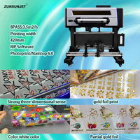 Film autocollant numérique A2 2 en 1 Uvdtf 2025 nouvelle technologie d'impression 42cm imprimante compacte d'autocollants Uv Dtf or avec plastifieuse