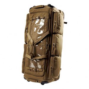 Custom Logo Nylon Extra Large Duffle Carry-On Luggage Rolling <b>Trolley</b> Gear Travel Duffel Bag with Zipper Closure and Wheel - Product Image 3