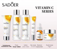 Vente en gros d'ensemble de soins de la peau biologiques végétaliens de luxe populaires avec vitamine C collagène hydratant kit de blanchiment coffret cadeau de beauté