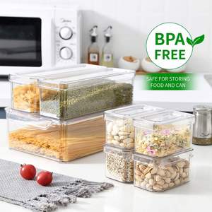 Fridge Organizers 10 Pcs Set Rectangle Clear PET Bpa-Free Airtight Stackable Multi-functional Injection Molded <b>Kitchen</b> <b>Storage</b> - Product Image 4