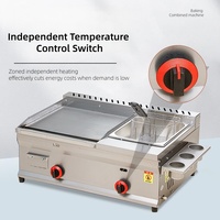 Plaque de cuisson commerciale pour tacos en plein air, plaque antiadhésive en carbone, acier inoxydable, fonte, plancha à gaz avec friteuse