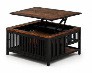Table basse moderne avec plateau relevable et compartiment de rangement dissimulé pour salon, bureau à domicile, meubles - Product Image 4