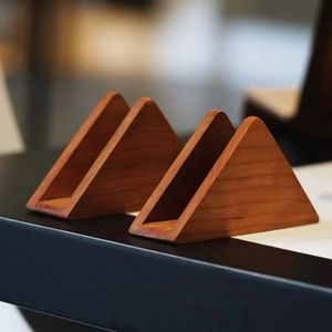 Japanese Style Solid Wood Napkin Holder Triangular <b>Shelf</b> <b>Desktop</b> Tissue Organizer For Dining Table Japandi Design - Product Image 3