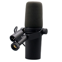 Microphone Dynamique SM7B Kit Studio Podcast pour Enregistrement Live/Scène, Podcasting, Cardioïde en Métal Noir