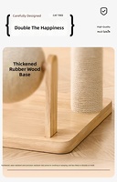 Arbre à chat en bois de chêne avec poteaux à gratter en sisal, style japonais, gain de place, durable, tour pour chat, idéal pour les grands chats adultes d'intérieur, stable