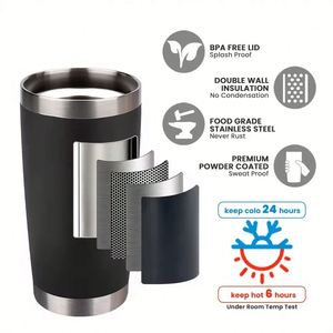 Vaso Térmico Personalizado de 20 Oz, Taza de Café con Aislamiento al Vacío de Acero Inoxidable, con Tapa - Product Image 2