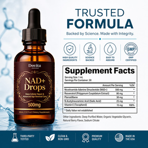 OEM Private Brand Ultra Pure NAD+ Liquid <b>Drops</b> Science <b>Backed</b> Formula Premium Ingredients GMP Certified Third Party Tested - Product Image 2