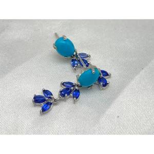HOt sellingLuxury KYNITE, <b>TURQUOISE</b> <b>Earring</b> Set 925 SterlingSilver, Gift Party Wedding AnniversaryEngagement ReligiousCeremonies - Product Image 6