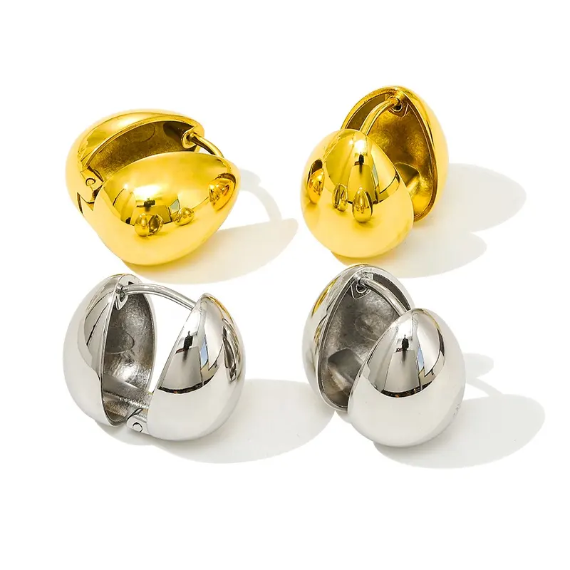 ميكي مجوهرات مطلية بالذهب المقاوم للماء الفولاذ المقاوم للصدأ مجوفة على شكل قطرة الماء مجوهرات الأزياء أقراط الحبال