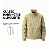 Veste en nylon noire à col montant et fermeture éclair pour homme – Coupe ajustée moderne, raffinée et sophistiquée, style urbain, vêtement d'extérieur
