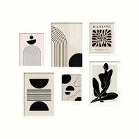 Ensemble de 7 tableaux muraux abstraits modernes, minimalistes, style bohème, peintures numériques à l'huile, ensemble de 7 tableaux muraux abstraits modernes numériques à l'huile
