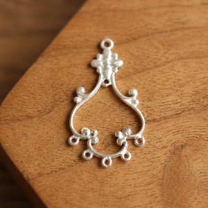 Boucles d'oreilles fantaisie en argent sterling en gros, modèle chandelier, avec un design complexe, SKU SBF0032, 1,40g - Product Image 3