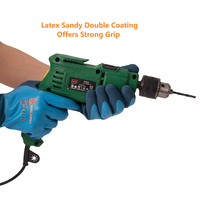 Gants de travail imperméables et lavables en nylon avec revêtement en latex texturé, gants de protection résistants à l'usure de couleur pour le travail en entrepôt
