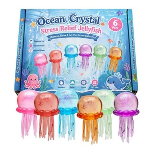 ของเล่นบีบแมงกะพรุนคริสตัล Needoh Ocean แพ็ค 6 ชิ้น สีสันสดใสวิบวับ ทำจาก TPR สำหรับเด็กและผู้ใหญ่ บรรเทาความเครียด ของเล่นเสริมพัฒนาการทางประสาทสัมผัส - Product Image 1