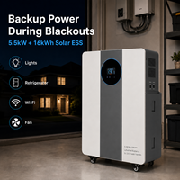 Système de batterie solaire tout-en-un anti-coupures de courant 5KW 16KWh avec onduleur 0ms pour zones à réseau faible tension
