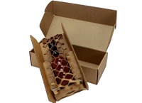 Emballage personnalisé en papier kraft alvéolé pour bouteilles en verre, produits cosmétiques, boîte d'expédition avec insert fixe