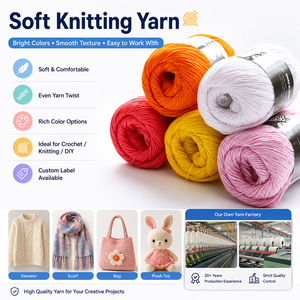 Fil de <span class=keywords><strong>coton</strong></span> mercerisé 4 brins, doux, pour tricot et crochet, idéal pour pulls, écharpes, sacs, 100% <span class=keywords><strong>coton</strong></span>, couleurs vives, vente en gros, tricot à la main - Product Image 1