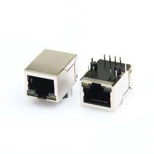 Porta Led Jack Rj45 di buona qualità con connettore Rj45 per montaggio su Pcb con filtro Ethernet