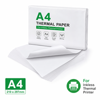 Papel Térmico Premium A4 de 11"x8.5", Libre de BPA, Resistente al Agua y al Aceite, Impresión sin Tinta para Documentos Nítidos y Duraderos