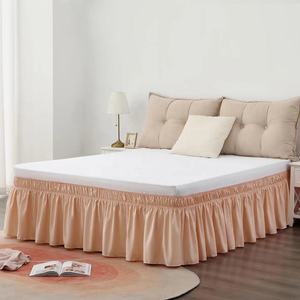 Easy Care Box Pleated Base <strong>Valance</strong> <strong>Sheets</strong> Plain Dyed Poly Home Use <strong>King</strong> <strong>Size</strong> Baby Pink - Product Image 1