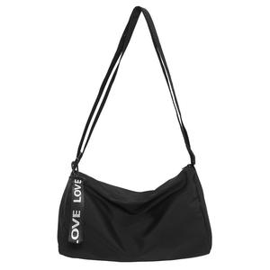Unisex Fitness Crossbody <b>Bag</b> <b>Black</b> <b>Large</b> Capacity Soft Handle Solid Color Leisure Travel Spring 2025 - Product Image 1