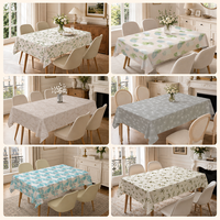 Nappe en plastique personnalisée imprimée en gros, nappe en PVC imperméable, nappe florale imperméable pour l'extérieur