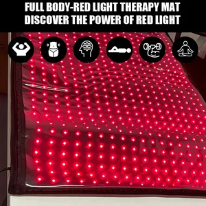 Selimut terapi lampu merah untuk penggunaan rumah, tikar seluruh tubuh terapi lampu merah untuk menghilangkan rasa sakit, ukuran besar, perangkat tikar fisik terapi cahaya merah