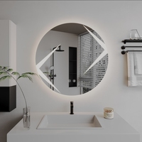 Offre Spéciale moderne luxe infini salle de bain mur LED miroir forme ronde miroir intelligent avec lumière appartement projet Villa hôtel bain