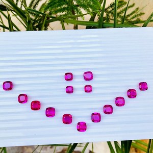 Nuevo 100 Ct corindón rubí cojín forma corte piedra preciosa suelta 20 piezas 6X6 15X15mm diseño para joyería tamaño célebre Color rojo - Product Image 4