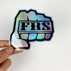 UV Resist Waterproof Shiny Silver Laser Hologram Sticker Label Custom Logo Die Cut Glitter Holographic Sticker Label