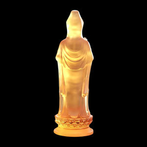 Zen patung emas Guanyin Bodhisattva, dekorasi penyembuhan Kristal postur luntur lembut tertutup untuk Yoga Buddha - Product Image 3