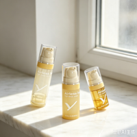 Bouteilles à pompe sans air en plastique personnalisables avec logo, vides, 5 ml, 10 ml, 15 ml, en PP, pour crème pour le visage, nettoyant, cosmétiques, lotions