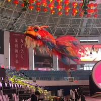 Dragon volant gonflable électrique personnalisé de 12 m avec pompe à air, modèle d'avion télécommandé pour spectacle de rue, défilé et scène