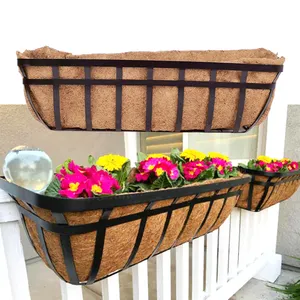 Pudcoco — planteur de fleurs pour vitres, Rail métallique suspendu, boîte de jardin, accessoires de jardinage, Rail de pont, jardinière, pour balcon
