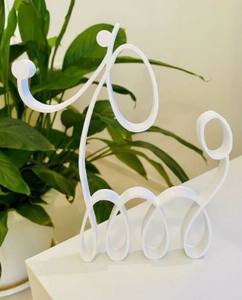 ประติมากรรมศิลปะลวดโลหะแบบเรียบง่ายรูปปั้นการวาดเส้นเรขาคณิตเส้นเรขาคณิตตกแต่งผนังประติมากรรมศิลปะสุนัขแมว - Product Image 6