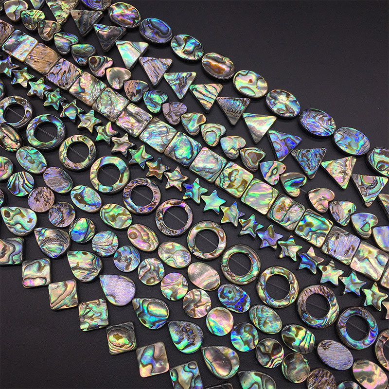 Wholesale Natural Flat Four Leaves Clover Assembled Abalone Shell Bead Strands for DIY Jewelry Making 8mm 10mm 12mm