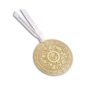 Holiday Promotion Gift Complex Gear Design Metal <b>Bookmark</b> with White Ribbon - Product Image 3