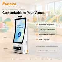 Terminal Penjual Tiket Layar Lengkung Layanan Mandiri dengan Pembaca Kode QR/RFID Logam untuk Trampolin, Dapat Dipasang di Meja/Dinding