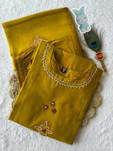 NUEVO SALWAR KAMEEZ KURTI PANT DUPATTA DE DISEÑO, ESTILO A-LINE, CON TRABAJO MANUAL REAL EN ALGODÓN MUL PURO CON ESTAMPADO A MANO PARA FIESTAS - Product Image 3