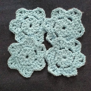 Handmade Crocheted Floral <b>Coasters</b> Light <b>Blue</b> Cotton Bohemian Style Home Decor Place Mats - Product Image 1