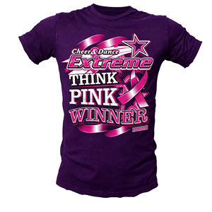T-shirt unisexe Mamre Cheer Dance Extreme <span class=keywords><strong>Think</strong></span> <span class=keywords><strong>Pink</strong></span> Winner Ribbon Star Graphic Tee, col rond, manches courtes, rouge, pour la sensibilisation au cancer du sein - Product Image 6