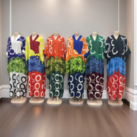 Vente en Gros Nouvelle Robe Musulmane Imprimée Col en V Grande Taille Ample Mode Moyen-Orient