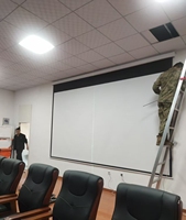 Cortina de Proyección Eléctrica con Control Remoto de Fábrica al por Mayor, Pantalla de Proyección de 210 Pulgadas 16:9 para Cine en Casa, Sala de Reuniones Escolares