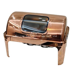Chauffe-plat commercial en acier inoxydable 201 couleur or rose 9L avec couvercle transparent pour hôtels, mariages, soupes, dim sum – Amélioration instantanée de luxe - Product Image 5